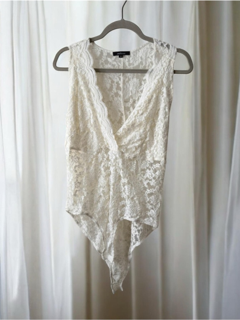 Ambiance Lace Bodysuit in White Lingerie or Body Suit